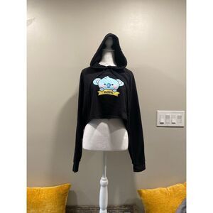 Black Koya‎ Crop Top Hoodie size Large